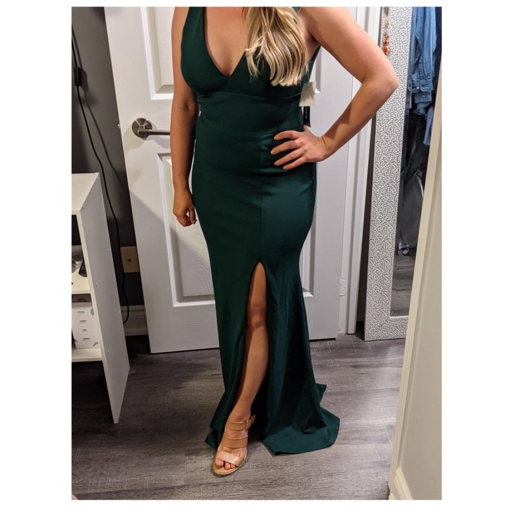 Betsy & Adam Dark Green Wedding Dress